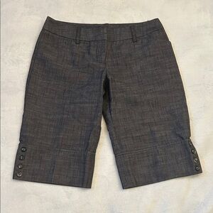 Gray Button-Detail Shorts